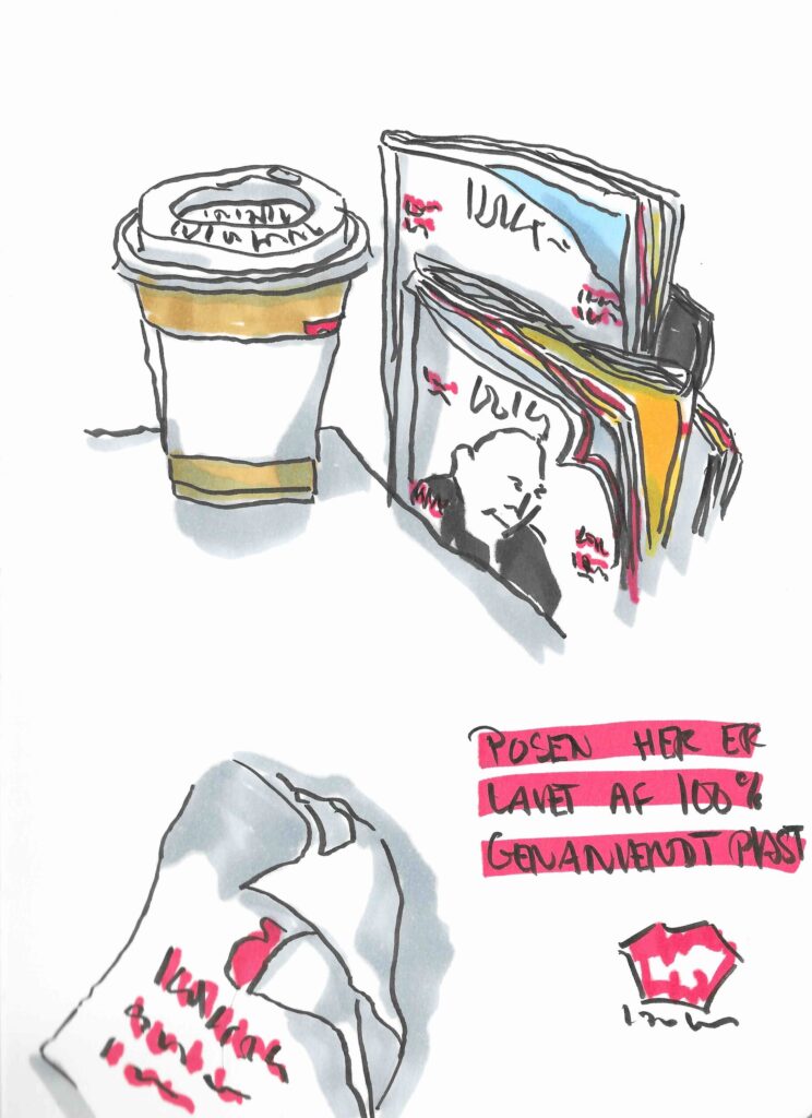 DSB to-go coffe and magasines